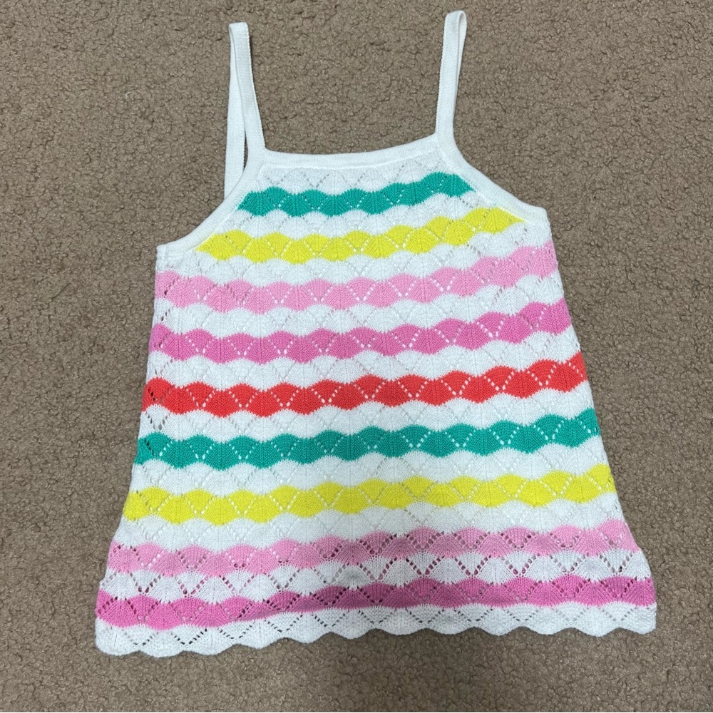 Janie and Jack Rainbow Striped Crochet Tank
